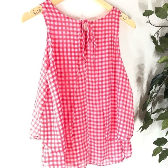 Anthro Lilis Closet August Pink Gingham Tank Top - Picture 7 of 8